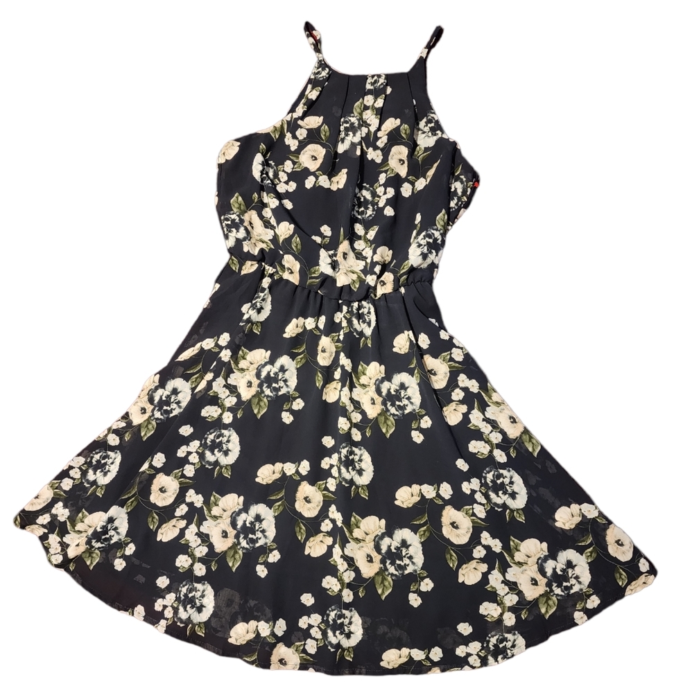 Blue Rain Floral Dress